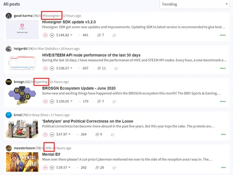 Tag in Hive Homepage