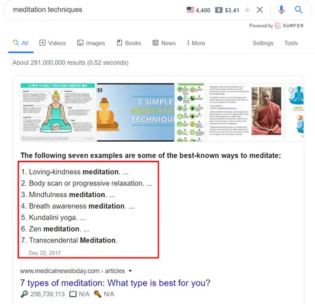find LSI keywords in Google search